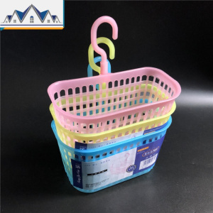 3个装 浴室小挂篮带勾塑料篮子厨房洗碗棉清洁刷子收纳篮沥水勾篮 三维工匠 颜色随机3个装