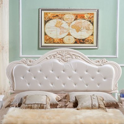 欧式床头板软包靠背双人床1.5/1.8米公主烤漆床头板简约现代
