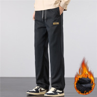 秋冬新款加绒休闲裤时尚宽松阔腿莱塞尔长裤直筒大码裤子潮流