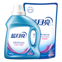 蓝月亮 深层洁净洗衣液套装 1kg瓶+1kg袋 薰衣草香 强效去污 温和配方 护衣护色 易漂洗