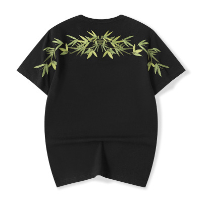 刺绣短袖T恤男纯棉男款衣服男生装夏季新款体恤宽松大码男士潮牌