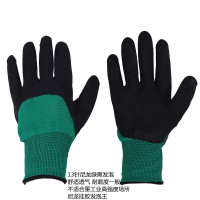 匹牧 PM-ST-G179 挂胶手套 丁晴棉线浸胶13针绿黑发泡王 12双/打 单位:双(单双不发货)