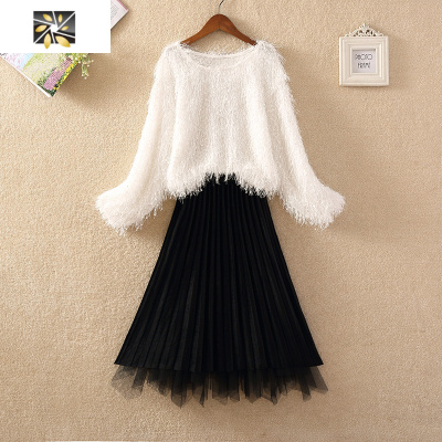 暖青汇流行甜美裙子女秋冬2020新款洋气显瘦毛衣半身裙套装连衣裙两件套半身裙