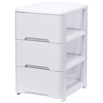 JEKO&JEKO儿童衣柜收纳柜储物柜带滚轮抽屉式塑料收纳箱五斗柜整理柜子宝宝夹缝柜三层组装式SWB-5583灰白