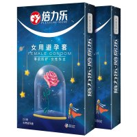 倍力乐女用避孕套两只装超薄款润滑安全套 成人情趣性用品