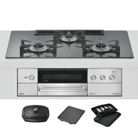 日本代购林内DELICIA75(液晶版 带深烤盘 )燃气灶嵌入式天然气RHS72W38M15RCSTW毛绒银24年新款