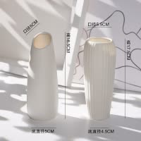 北欧现代简约白色陶瓷鲜花花瓶水培家居干花装饰品满天星插花摆件 三维工匠 玉容(黑)