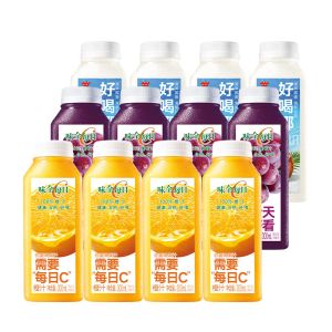 味全每日C300ml*12瓶 (橙汁+葡萄汁+好喝椰各4瓶)健康自然好喝 畅享C活力 全程冷链运输