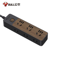 公牛 (BULL)新国标插座/接线板 黑色木纹 6位总控 全长1.8米 GN-R1330(单位:个)