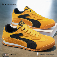 La Chessiers阿甘鞋男2026新款韩版潮流男鞋百搭运动休闲板鞋革面潮鞋