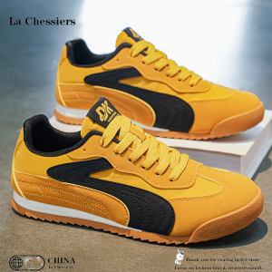 La Chessiers阿甘鞋男2026新款韩版潮流男鞋百搭运动休闲板鞋革面潮鞋