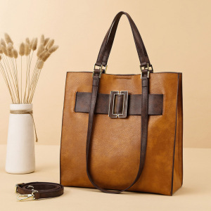 Ceba秋冬新款欧美复古女式手提包感通勤托特大包单肩女包