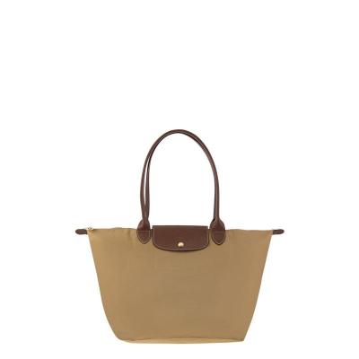 长柄手提防丢便携轻量化尼龙头层牛皮拼接手拿托特包