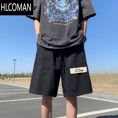 HLCOMAN夏季日系复古工装短裤男宽松直筒痞帅休闲中裤五分裤中裤