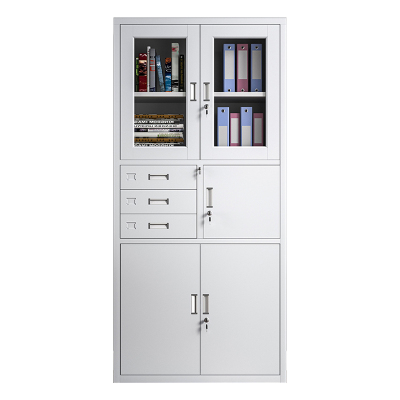 帅畅收纳柜财务档案柜资料柜加厚文件柜办公室带锁铁皮柜偏三内保柜