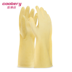 酷博睿(coobery) 耐酸碱工业乳胶手套洗碗 乳胶原色(4A乳胶手套 )大号