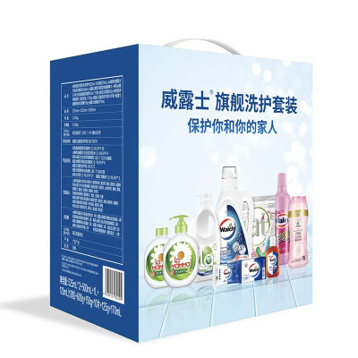 威露士ZS421洗护组合套装 洗衣液内衣净洗衣凝珠留香珠洗手液彩漂液香皂消毒液湿巾组合装家用
