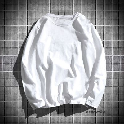 珂卡慕(KEKAMU)长袖男恤潮牌港风黑白体恤秋季潮流ins秋衣宽松上衣服圆领情侣装