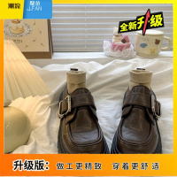 聚范英伦风小皮鞋女2024新款秋夏季百搭配裙子厚底增高乐福鞋复古单鞋