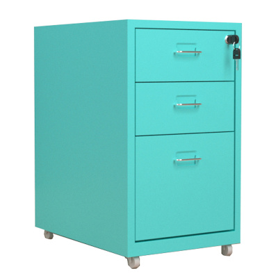 景福达文件柜蓝色三抽280*410*485mm台