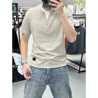 夏季新款假两件短袖T恤男上衣半袖打底衫圆领时尚个性休闲上衣潮i