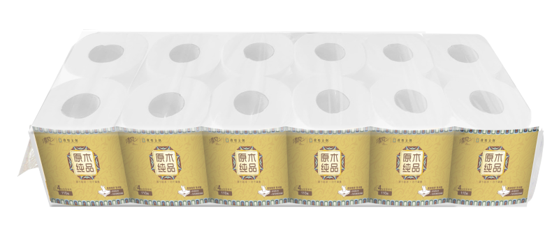 清风敦煌文创 原木纯品系列4层加厚纸巾110g一提12卷超软舒适家用