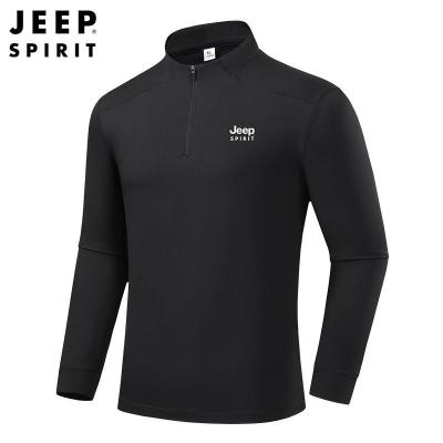 JEEP吉普2025新款男士宽松休闲半拉铃套头卫衣运动立领男上衣6252