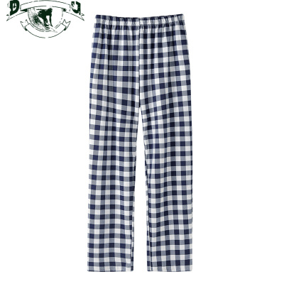 HLCOMAN格子睡裤女长裤棉日系宽松大码200斤棉休闲可出门春夏家居裤睡裤