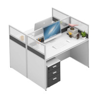 汉诺鑫威简约现代隔断四人位屏风卡座工作位职员办公桌椅组合办公家具工字型两人位带柜