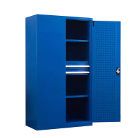 鑫升顺重型工具柜加厚物件工具储物柜工厂铁皮柜汽修厂零件收纳柜蓝色四层二抽带挂板