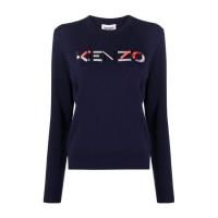 高田贤三(Kenzo)女运动卫衣圆领长袖罗纹下摆logo刺绣套头衫外套