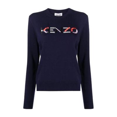 高田贤三(Kenzo)女运动卫衣圆领长袖罗纹下摆logo刺绣套头衫外套