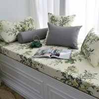 家柏饰(CORATED)高密度海绵飘窗垫窗台垫定做沙发垫北欧阳台垫榻榻米可机卡座 花1号色 12cm飘窗垫