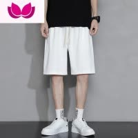 七斓短裤男夏季潮流宽松纯色百搭休闲运动五分裤大码薄款ins港风裤子