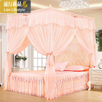 三开落地1.8米双人床家用公主风蚊帐加密加厚1.5m不锈钢支架 三维工匠