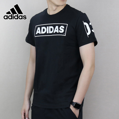 adidas短袖男2020秋冬新款运动服体恤衫宽松圆领半袖T恤CV4536