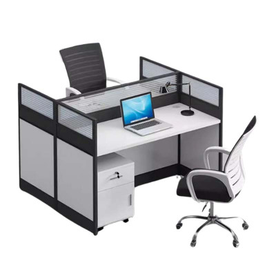 DXBG办公桌职员桌简约现代财务桌椅组合屏风卡座员工位工字型双人位(含柜椅)