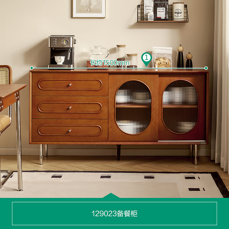 全友家居 餐边柜古典后现代餐厅抽屉玻璃柜门备餐柜客厅阳台展示储物柜