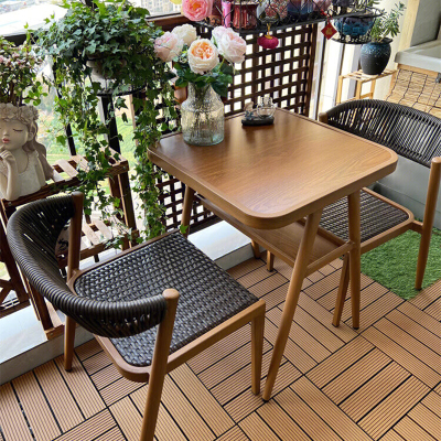 紫叶阳台小桌椅休闲藤椅三件套组合小户型看书网红一桌两椅茶桌椅