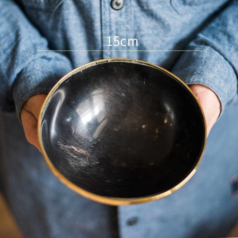 家柏饰(corated)印度牛角碗 装饰收纳器皿摆件 复古风格摩登 天然牛角