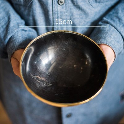 家柏饰(CORATED)印度牛角碗 装饰收纳器皿摆件 复古风格摩登 天然牛角碗(中号)