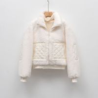 90绒秋冬新款简约保暖翻领鸭绒休闲立领短款女款外套_672