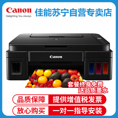 佳能(Canon)G2810彩色喷墨墨仓式连供照片相片打印机家用办公A4试卷文档一体机 替代G2800 3810 套餐二