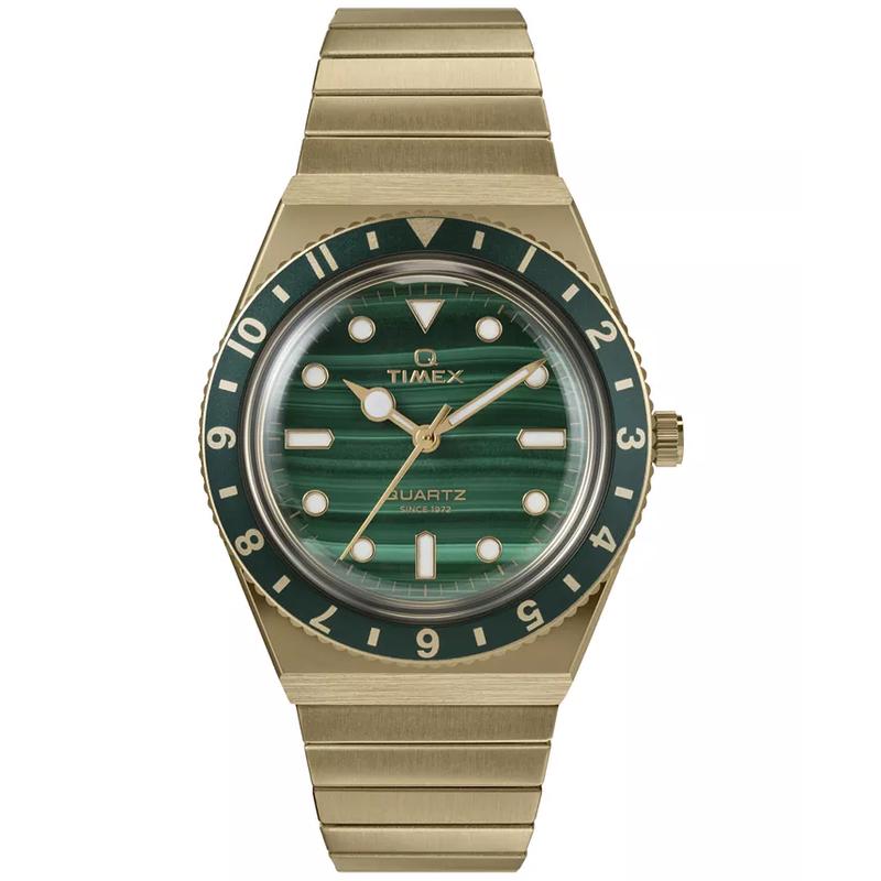 Timex 女士石英金色不锈钢绿松石表mm复古防水防刮石英腕表
