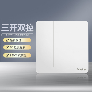 [官方旗舰店]施耐德电气开关插座绎尚镜瓷白色86型大面板家用墙壁式10A五孔带USB一开双控弱电空调插座