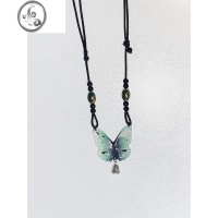 JiMi清风蝴蝶清冷项链女小众设计禅意民族风新中式复古锁骨链
