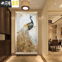 三维工匠孔雀十字绣简单绣客厅大幅欧式过道竖版简约现代2019线绣新 满绣(亮丽丝线)90*170/带图纸/精修设计更好看