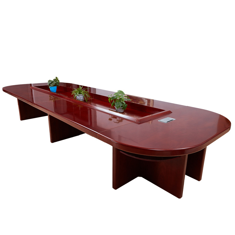 常喜悦椭圆形会议桌长桌会议厅公司培训油漆实木皮条形大型会议桌CXY-HYZ0124000