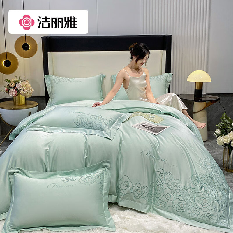洁丽雅纯棉刺绣套件-安妮JLY-YH227 被套:200x230cm 床单:230x250cm 枕套:48x74cm*2