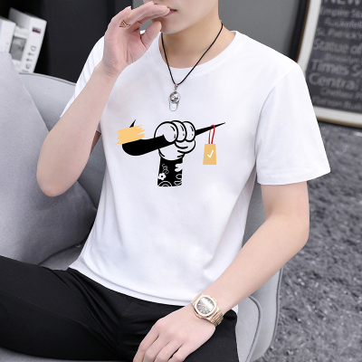 FNLNDO男士T恤夏季新款休闲宽松纯棉大码潮流百搭男装上衣